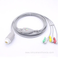 Reusable 3 Leads ECG cable with clip terminals